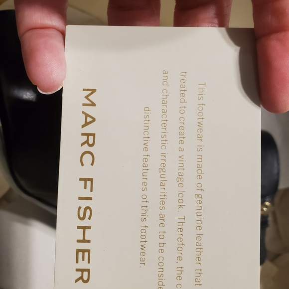 Marc Fisher. Leather Black booties Open toe size 91/2 W - Picture 8 of 10